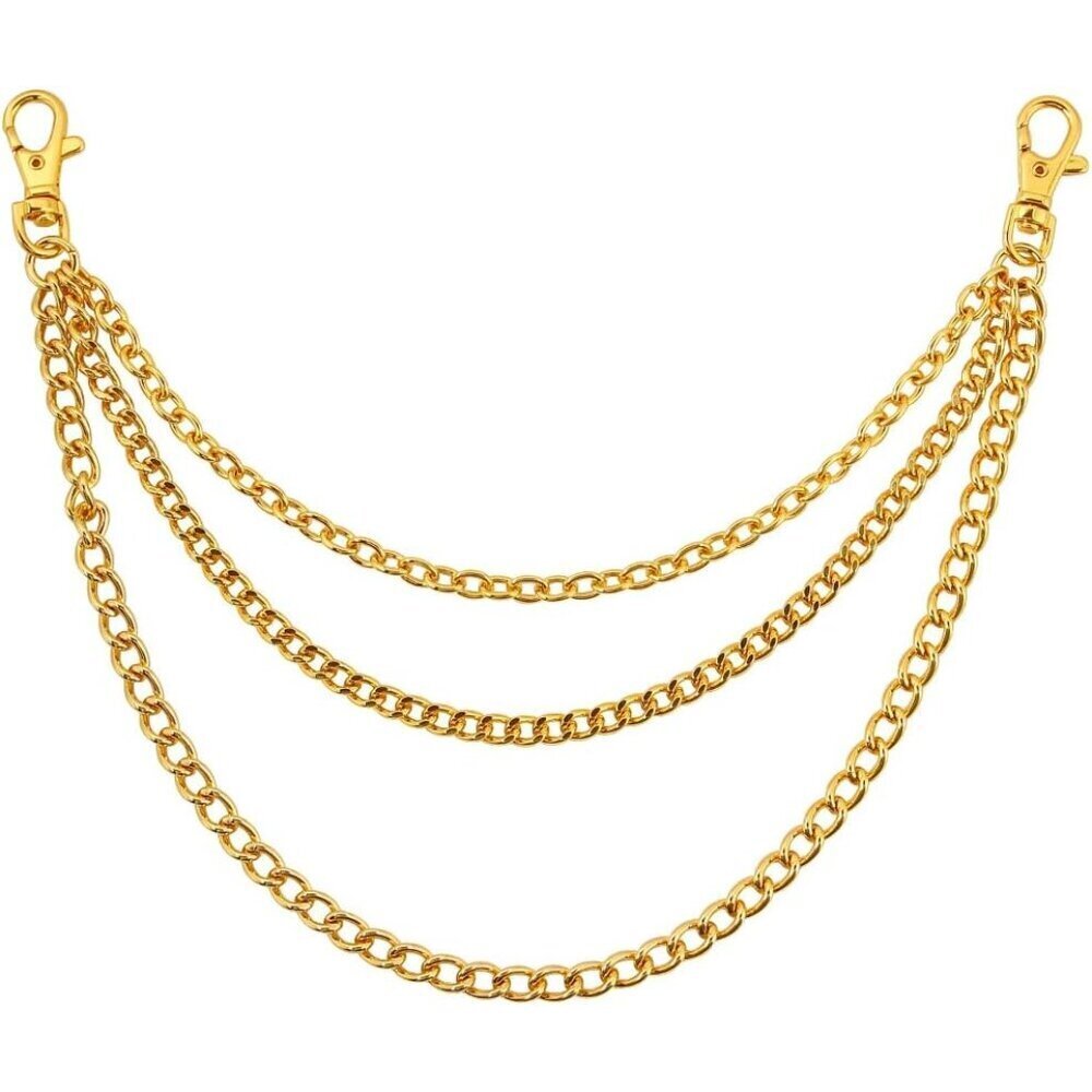 Gold/Silver Customizable Pocket Watch Chain 14 Inch Belt with Lobster Clasp